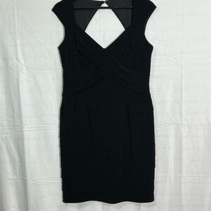 New Directions Black Sheath Cocktail Dress Halter Neck